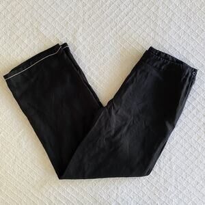 Max Studio 100% Linen Mid Rise Straight Leg Pant Black Size‎ 6
